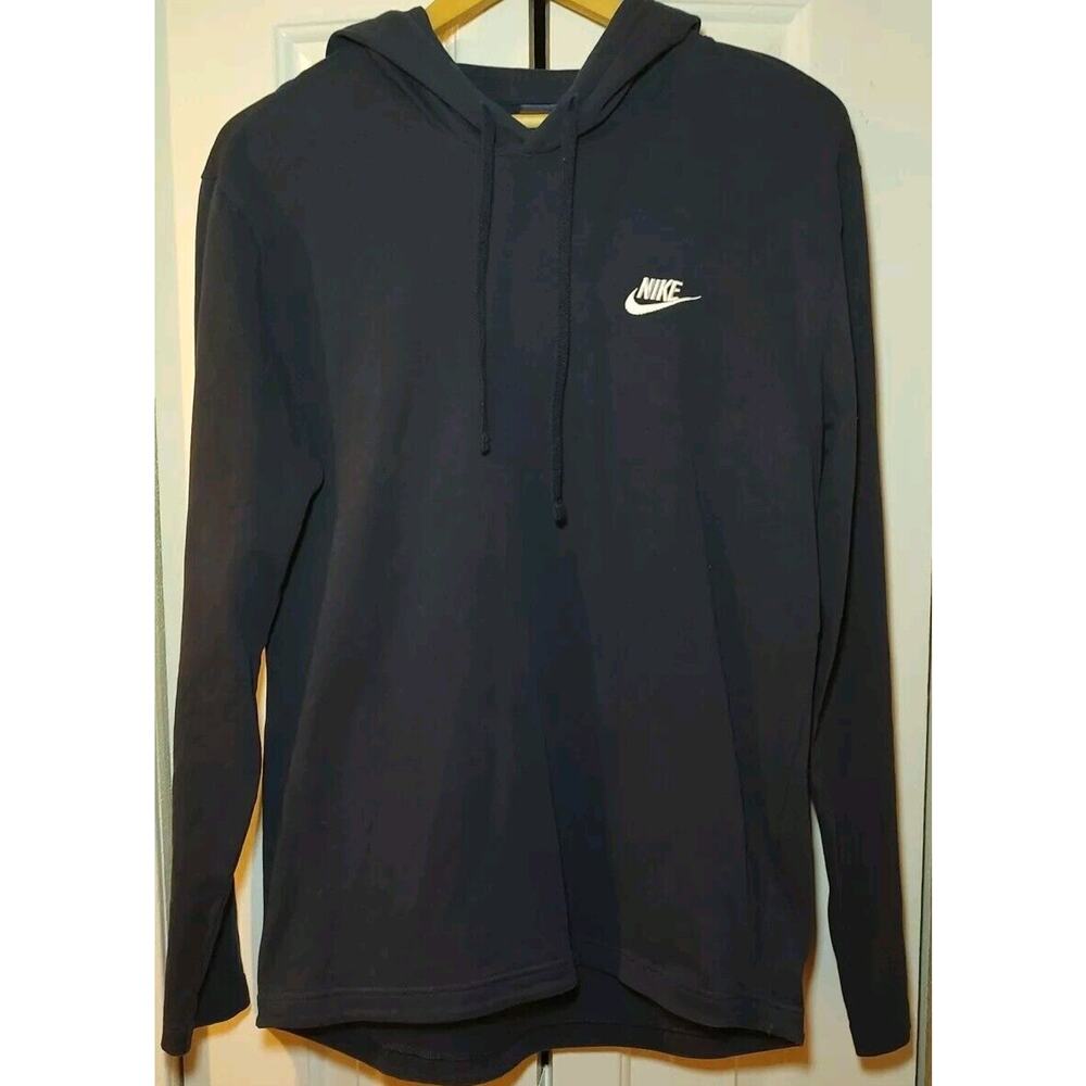 Nike Men's Lightweight Hooded Pullover Navy Blue Hoodie Swoosh - Small - Picture 1 of 7